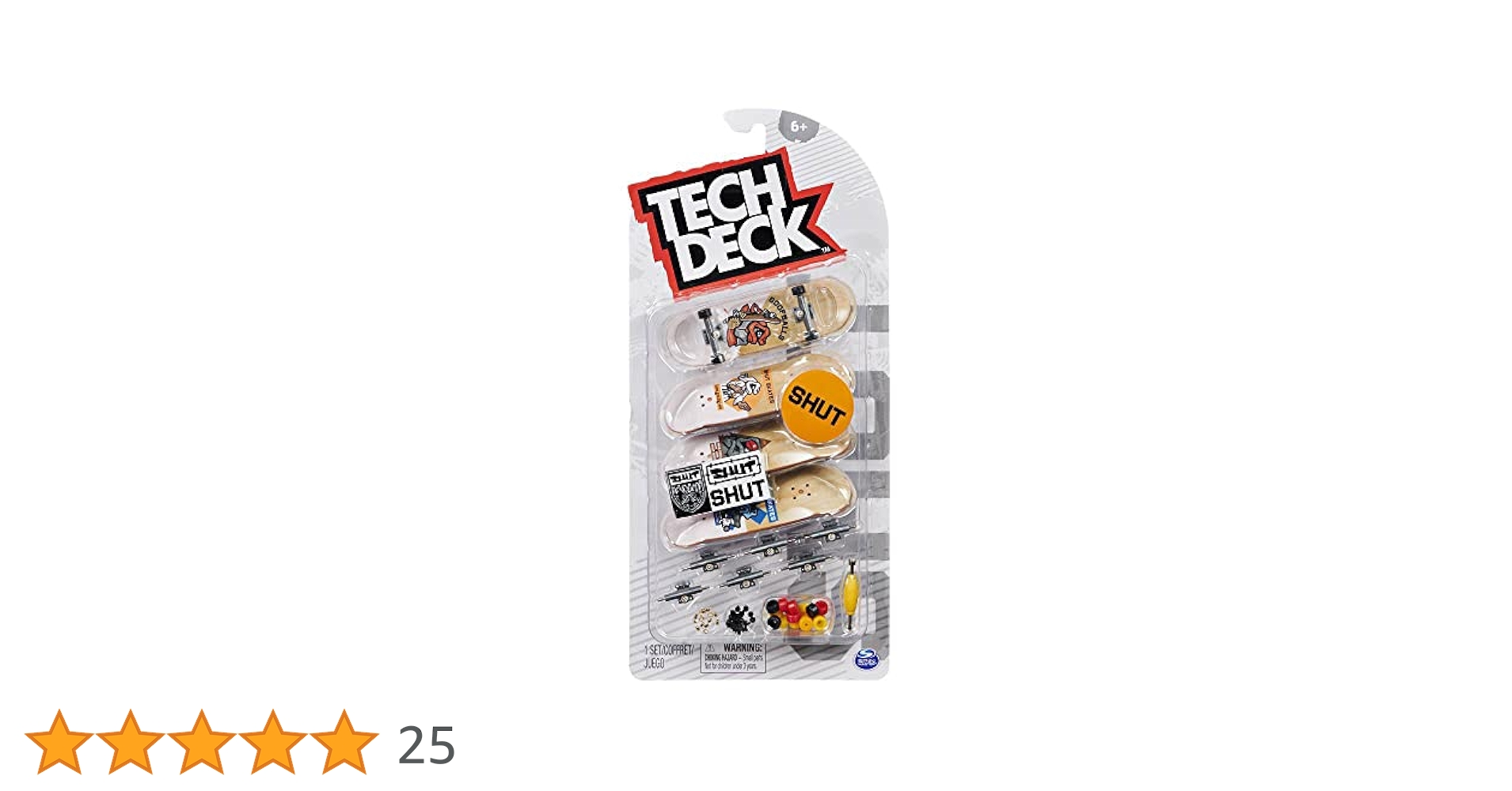 Amazon | Tech Deck Shut フィンガーボード 4個パック
